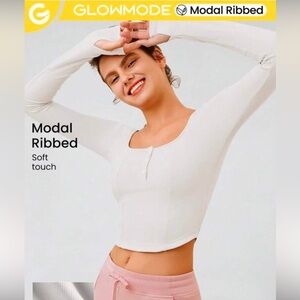 NWT White Modal Ribbed Women's Top